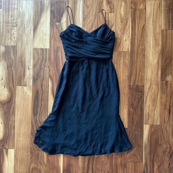 Bill Levkoff Black Chiffon Sample Dress size 12 - Picture 1 of 5
